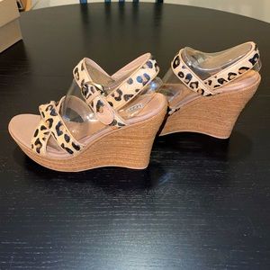 UGG Jazmine Calf Hair Leopard Platform Wedges